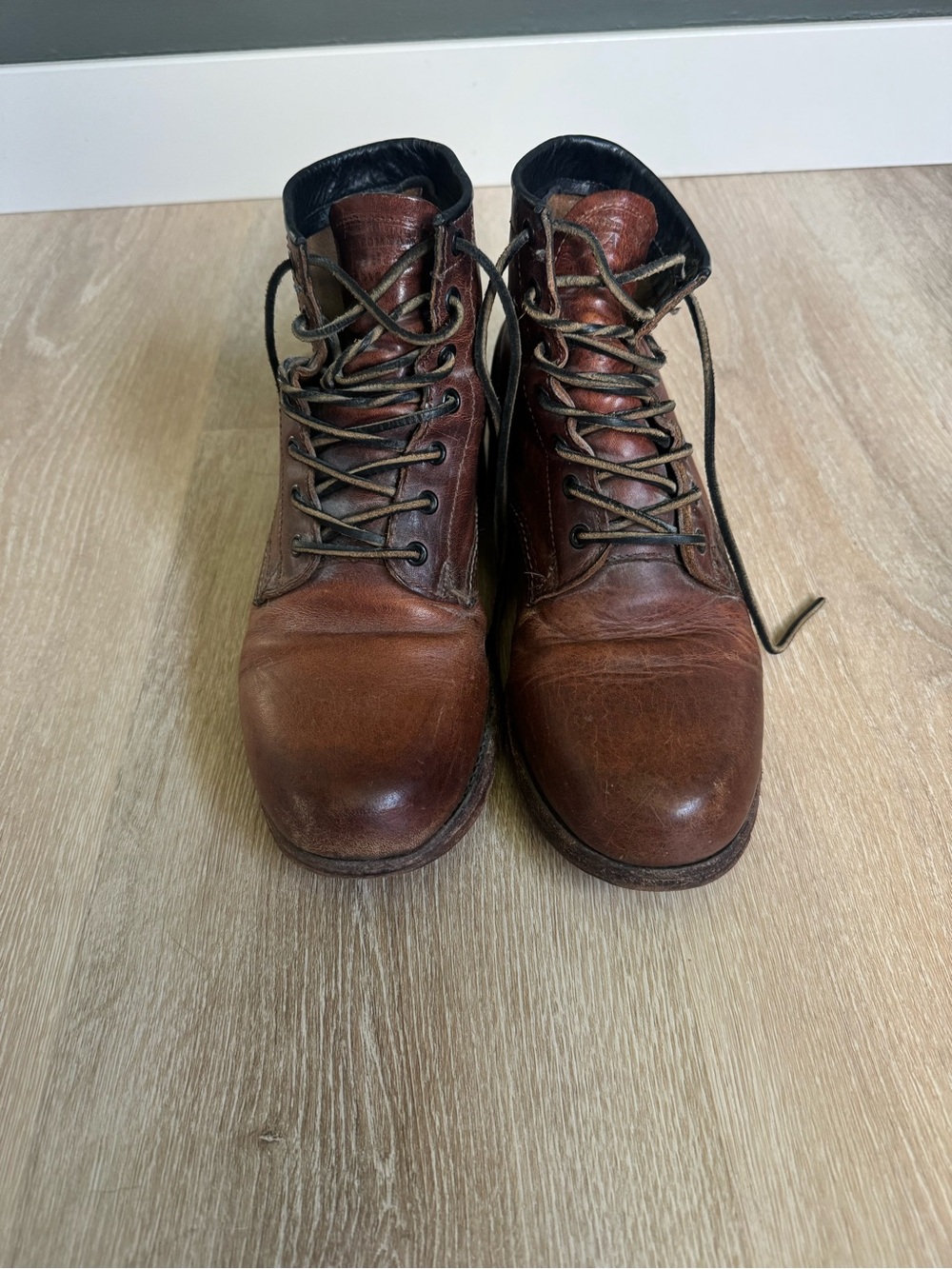 Frye Men's Rustic Brown Leather Lace-Up Boots